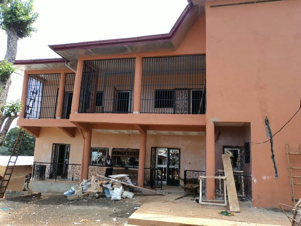 Façade en cours de finition